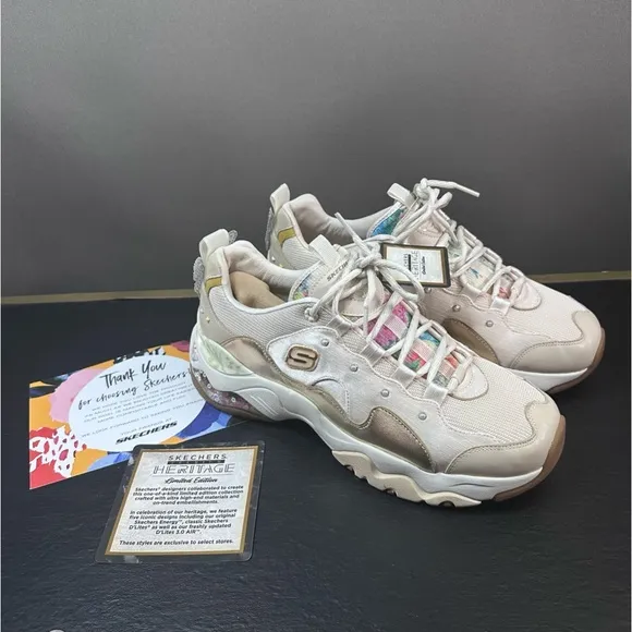 NIB Skechers Premium Heritage D'Lites 3.0 Air Sparkling Lady Butterfly Limited