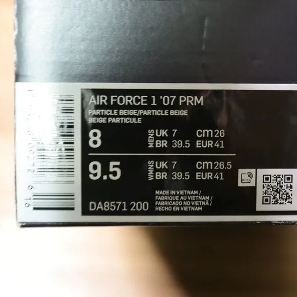 Nike Air Force 1 '07 Premium 'Particle Beige' DA8571-200 Men's 8 2021