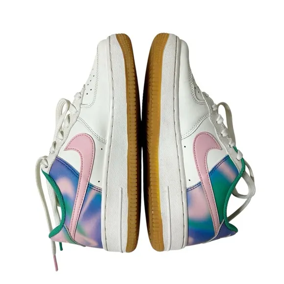 NIKE AIR FORCE 1 LV8 3 Big Kids’ Shoes Sz 3.5 Y Girls Youth White/Green/Pink EUC