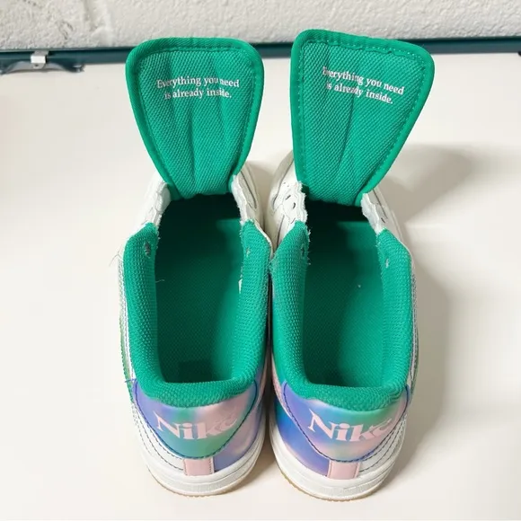 NIKE AIR FORCE 1 LV8 3 Big Kids’ Shoes Sz 3.5 Y Girls Youth White/Green/Pink EUC