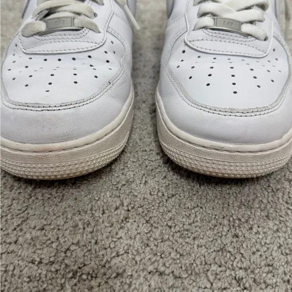 Nike Air Force One White Classic Sneakers with Leather Upper
