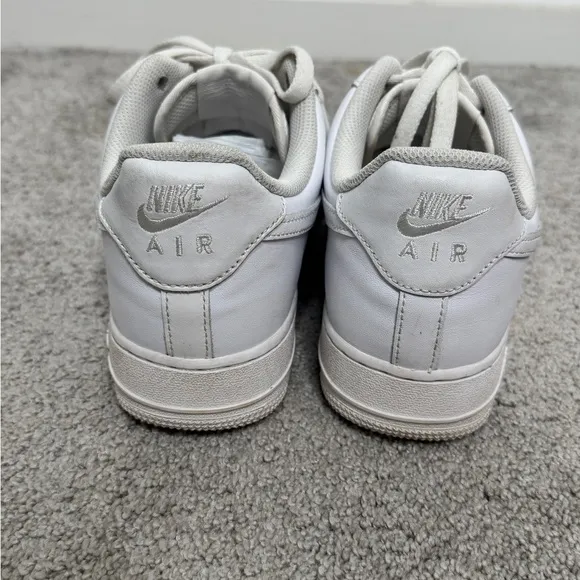 Nike Air Force One White Classic Sneakers with Leather Upper