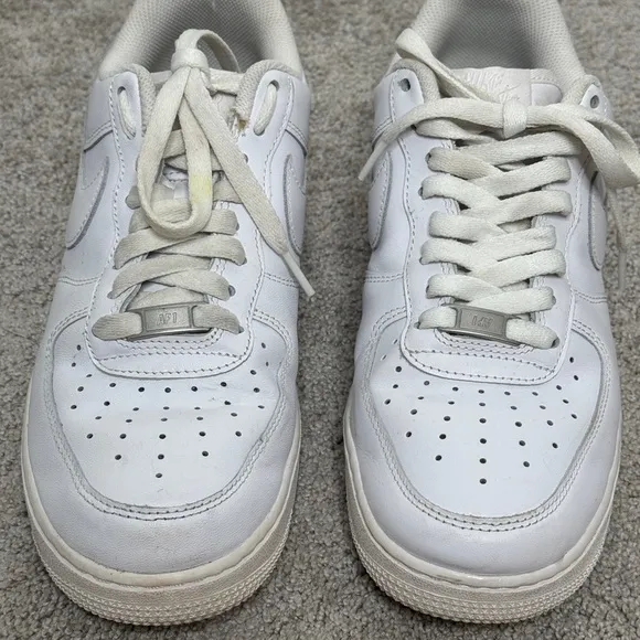 Nike Air Force One White Classic Sneakers with Leather Upper
