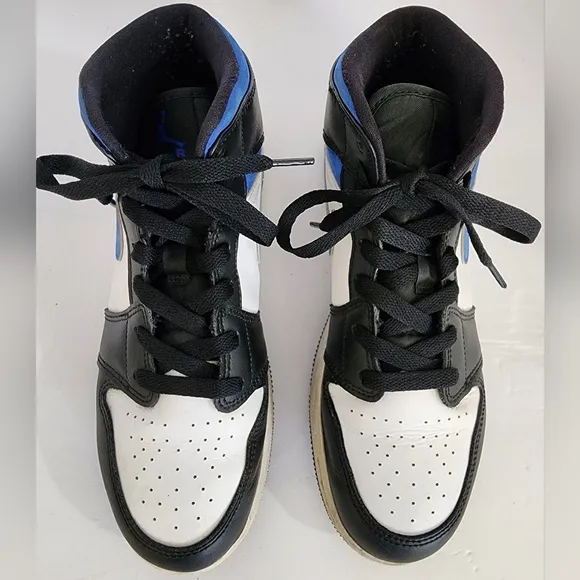 Nike Air Jordan 1 Mid GS 'Racer Blue' 2021 554725-140 Youth, sz 7Y