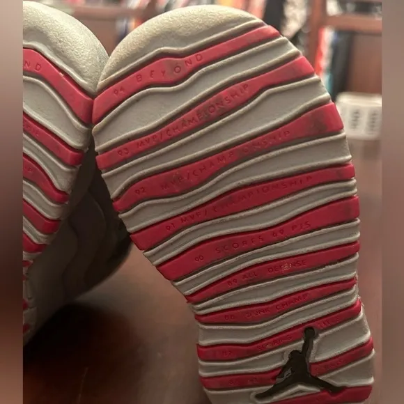 Nike Air Jordan 10 Retro Toddler Shoes- Dark Smoke Grey/ Pink Size 5C