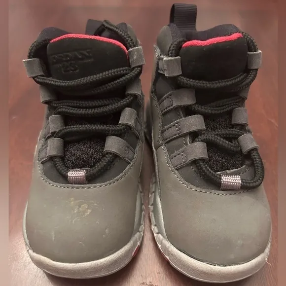 Nike Air Jordan 10 Retro Toddler Shoes- Dark Smoke Grey/ Pink Size 5C