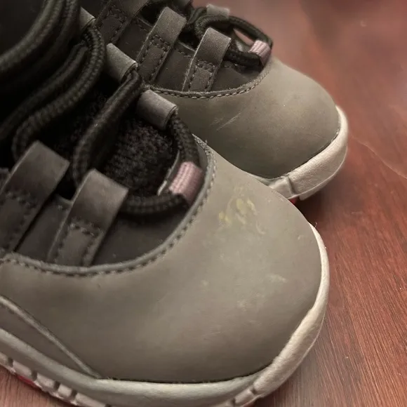 Nike Air Jordan 10 Retro Toddler Shoes- Dark Smoke Grey/ Pink Size 5C