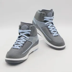 Nike Air Jordan 2 Retro Cool Grey Ice Blue White Men Size 9.5/ Women Size 11