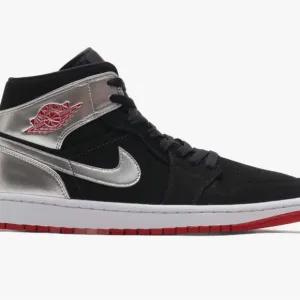 Nike Air Jordan Men's Black and Silver Sneakers