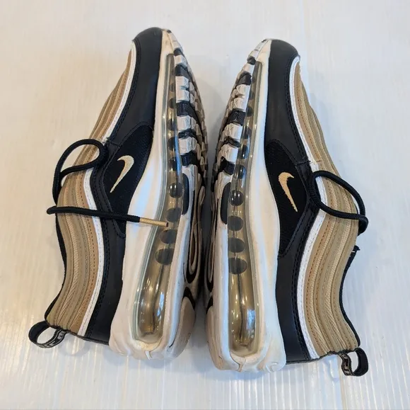 NIKE Air Max 97 GS Metallic Black and Tan Shoes Sneakers Size 6 Youth Y2K 90s