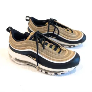 NIKE Air Max 97 GS Metallic Black and Tan Shoes Sneakers Size 6 Youth Y2K 90s