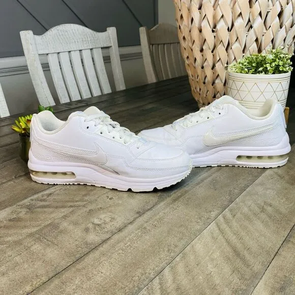 Nike Air Max LTD 3 Casual Athletic Shoe Triple White Mens Size 8.5