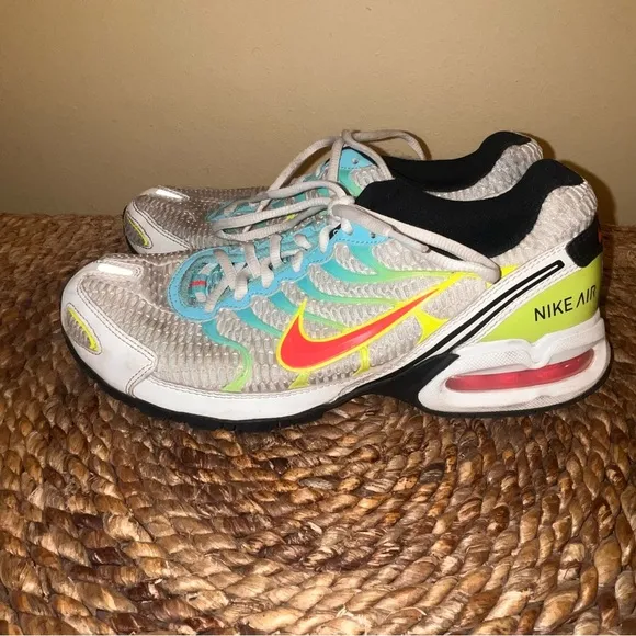 Nike Air Max Torch 4 Running Shoes Womens 10 White Volt Laser Crimson CW5607
