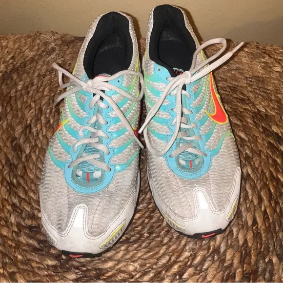 Nike Air Max Torch 4 Running Shoes Womens 10 White Volt Laser Crimson CW5607