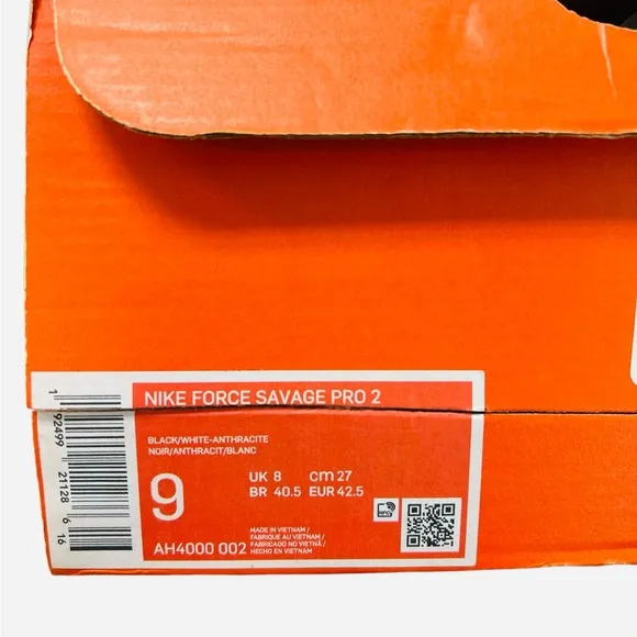 Nike Force Savage Pro 2 Football Cleats Black AH4000-002 Men’s Size 9