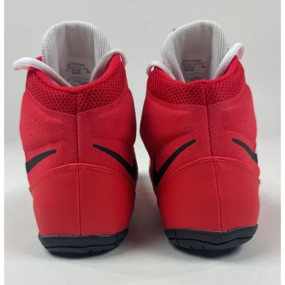 Nike Fury Mens 9 Wide Red Black Boxing Wrestling MMA High Top Shoes AO2416-601