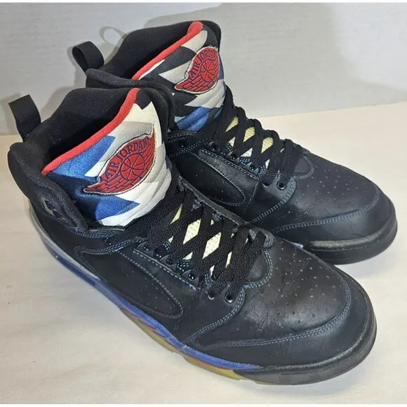 Nike Men's Air Jordan Sixty Plus Black/ Red/Blue/Silver Sneaker Size 13