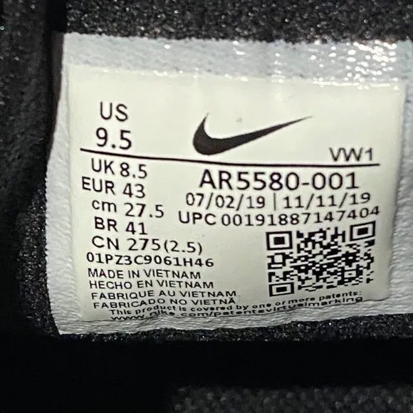 Nike Men's Roshe G Tour Leather Golf Cleats AR5580-001 Black Size 9.5