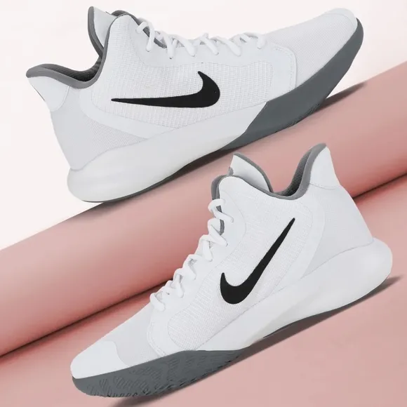 Nike Precision 3 Basketball Sneakers Sz: 5'(Boys) White/Black - Unisex