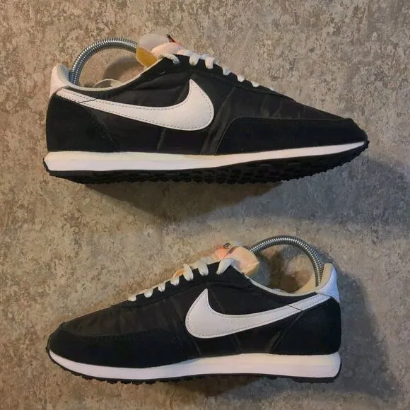Nike Shoes Mens Size 7 Waffle Trainer 2 Black Low Top Casual Sneakers ( Clean )