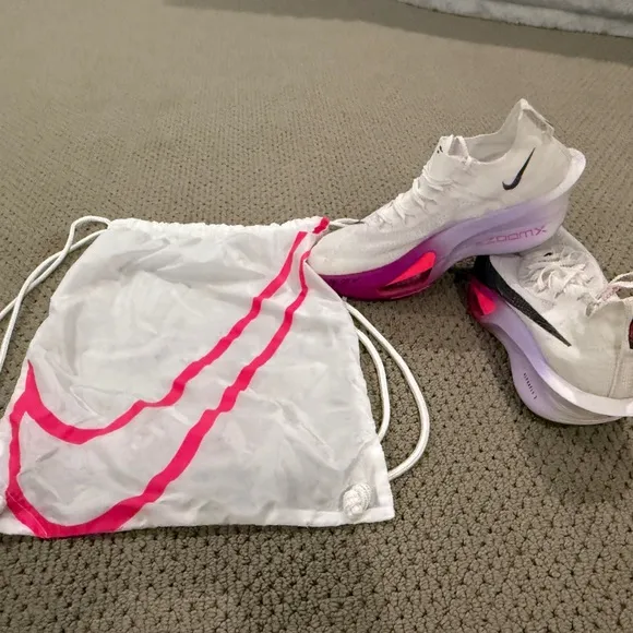 Nike White and Pink Athletic Shoes with ZoomX Technology(wore one time)