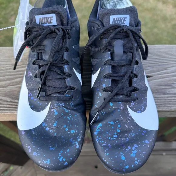 Nike Zoom Rival D 10.5 Track &amp; Field Shoes Black/White/Blue  Spikes Included
