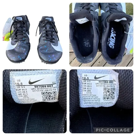 Nike Zoom Rival D 10.5 Track &amp; Field Shoes Black/White/Blue  Spikes Included