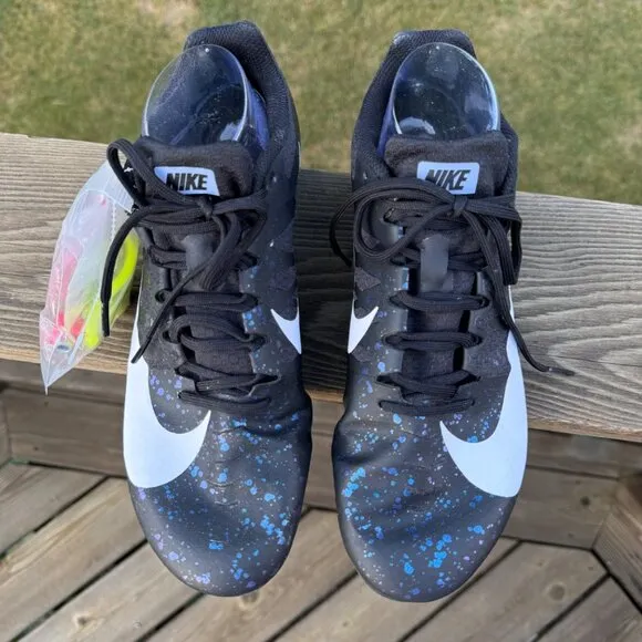 Nike Zoom Rival D 10.5 Track &amp; Field Shoes Black/White/Blue  Spikes Included