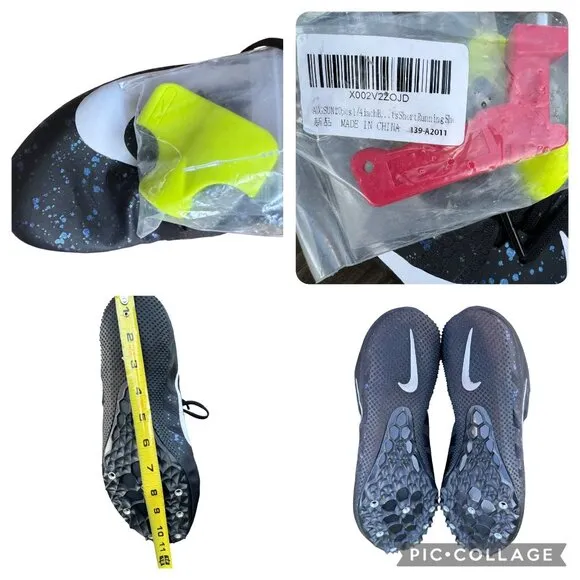 Nike Zoom Rival D 10.5 Track &amp; Field Shoes Black/White/Blue  Spikes Included