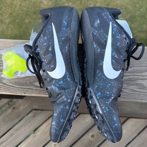 Nike Zoom Rival D 10.5 Track &amp; Field Shoes Black/White/Blue  Spikes Included