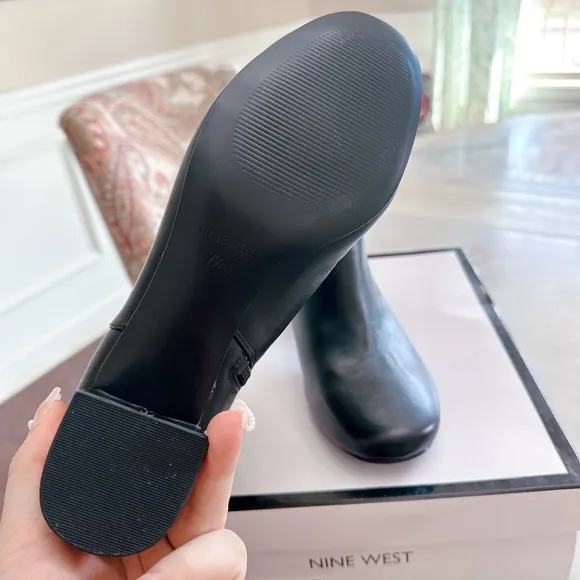 Nine West Paseo Black Leather Ankle Boots - NWT
