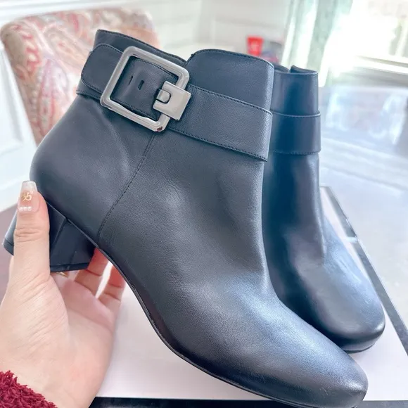 Nine West Paseo Black Leather Ankle Boots - NWT