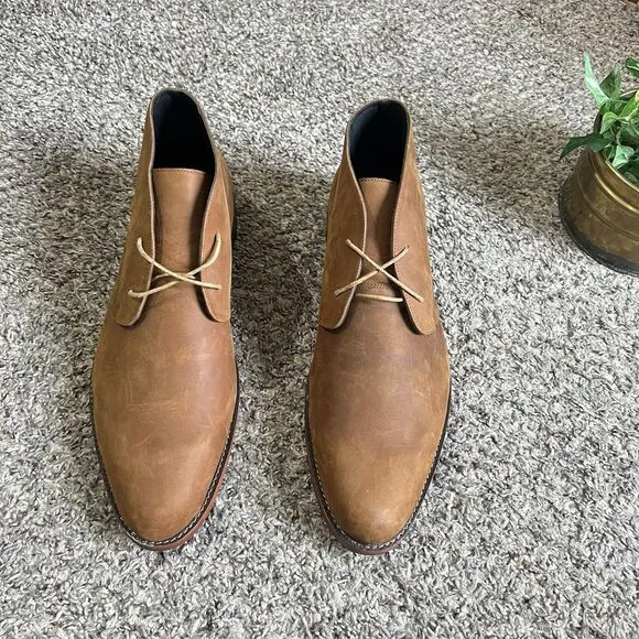 Nisolo Everyday Chukka Boots Shoe Brown Leather Mens Size 12 New READ