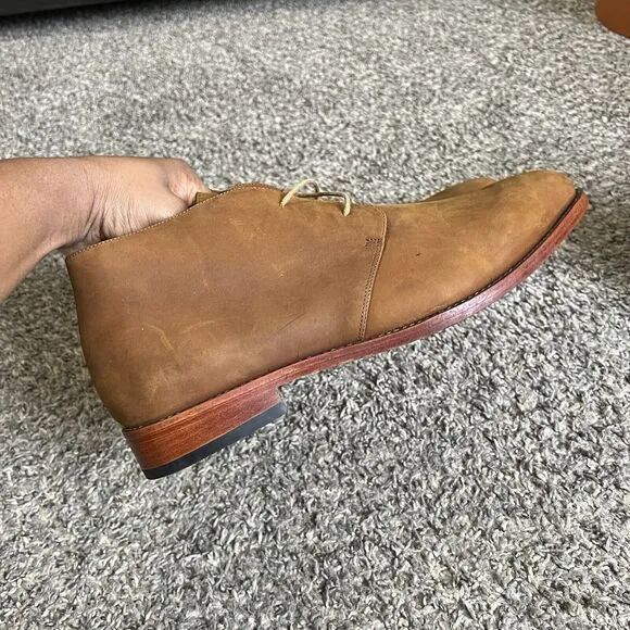 Nisolo Everyday Chukka Boots Shoe Brown Leather Mens Size 12 New READ