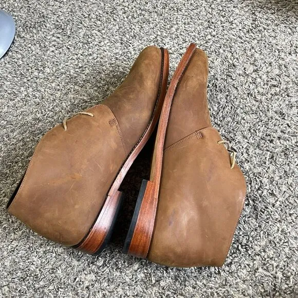 Nisolo Everyday Chukka Boots Shoe Brown Leather Mens Size 12 New READ