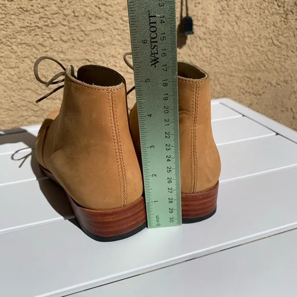 Nisolo lace up nude suede boots size 9