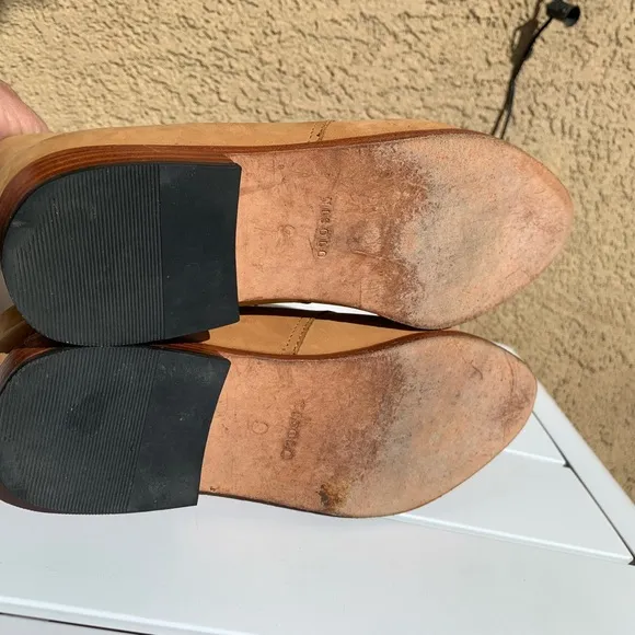 Nisolo lace up nude suede boots size 9