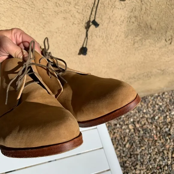 Nisolo lace up nude suede boots size 9