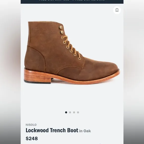 Nisolo Lockwood trench boot, leather, size 42