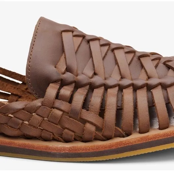 Nisolo Men's Huarache Leather Sandals – Brandy – New in Box – Size 9.5 Dust Bag