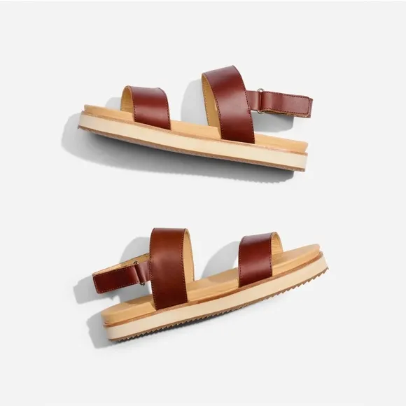 Nisolo x Anthropologie go to flatform sandals in brandy new in box