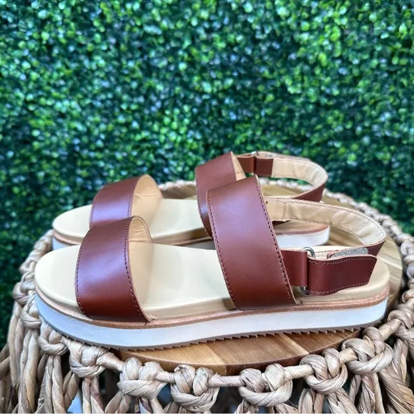 Nisolo x Anthropologie go to flatform sandals in brandy new in box
