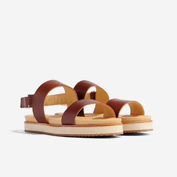 Nisolo x Anthropologie go to flatform sandals in brandy new in box