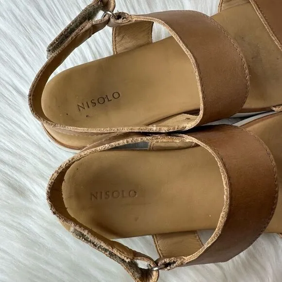 Nisolo Go-To Platform Sandals In Almond Size 9.5