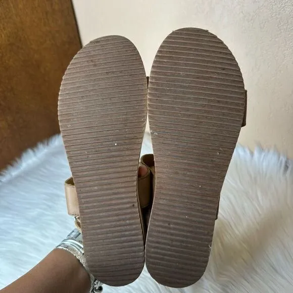 Nisolo Go-To Platform Sandals In Almond Size 9.5