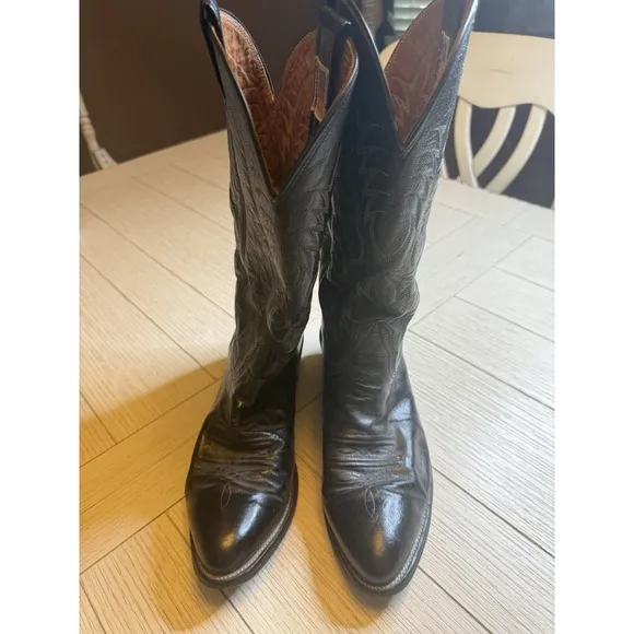 Nocona Men's Black Leather Cowboy Western Boots. Sz 9 D