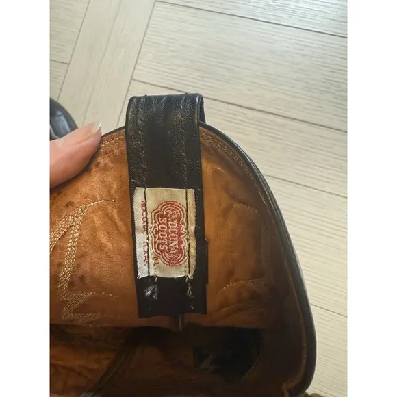 Nocona Men's Black Leather Cowboy Western Boots. Sz 9 D
