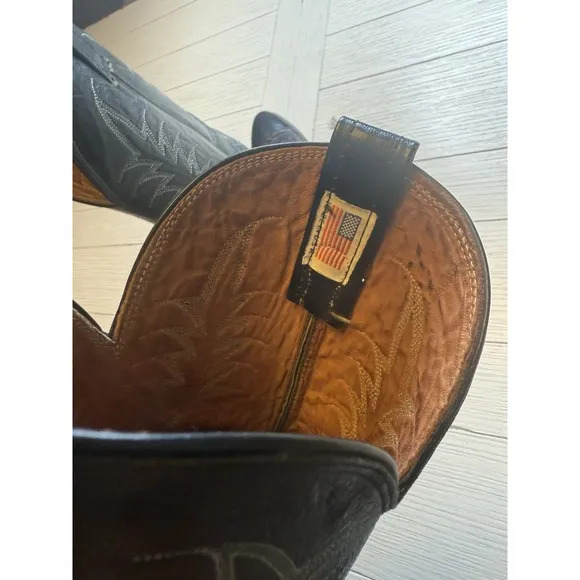 Nocona Men's Black Leather Cowboy Western Boots. Sz 9 D