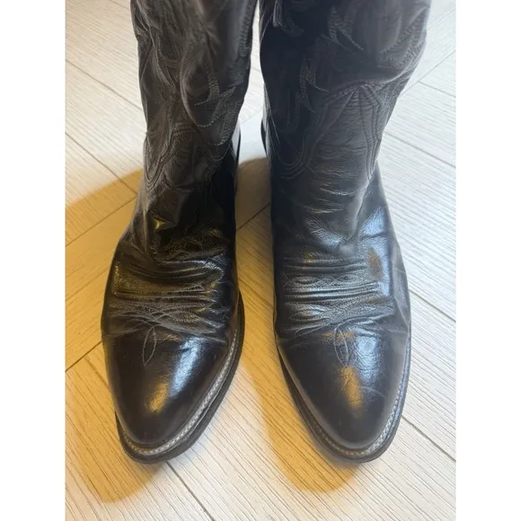 Nocona Men's Black Leather Cowboy Western Boots. Sz 9 D