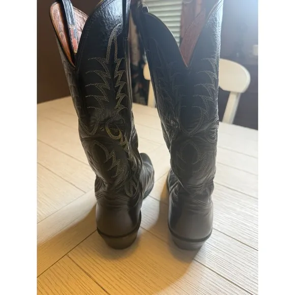 Nocona Men's Black Leather Cowboy Western Boots. Sz 9 D